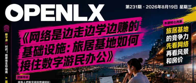 网络是边走边学边赚的基础设施：旅居基地如何接住数字游民办公｜数字游民办公、边走边学边赚