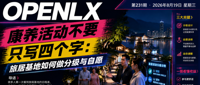 康养活动不要只写四个字：旅居基地如何做分级与自愿｜康养活动不要只写四个字、旅居基地如何做分级与自愿