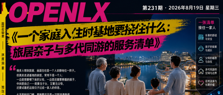 一个家庭入住时基地要接住什么：旅居亲子与多代同游的服务清单｜多代同游、一个家庭入住时基地要接住什么