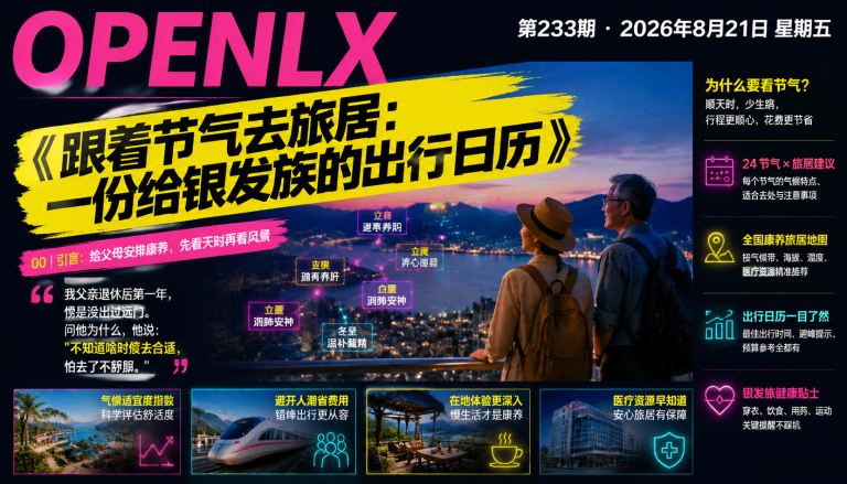 跟着节气去旅居：一份给银发族的出行日历｜跟着节气去旅居、一份给银发族的出行日历