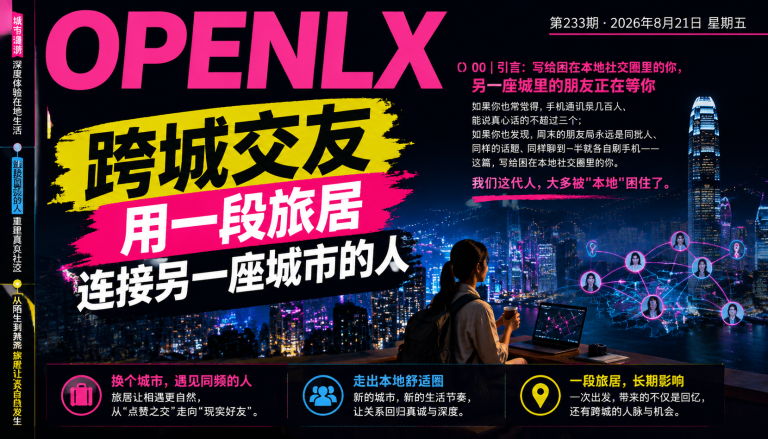 跨城交友用一段旅居连接另一座城市的人｜跨城交友、突破本地社交圈