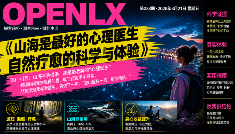 山海是最好的心理医生自然疗愈的科学与体验｜自然疗愈、森林浴