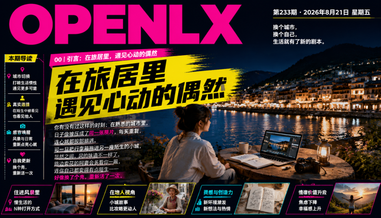 在旅居里遇见心动的偶然｜不期而遇、7天起住