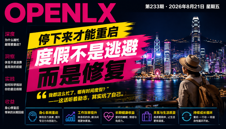 停下来才能重启度假不是逃避而是修复｜度假不是逃避、系统重启