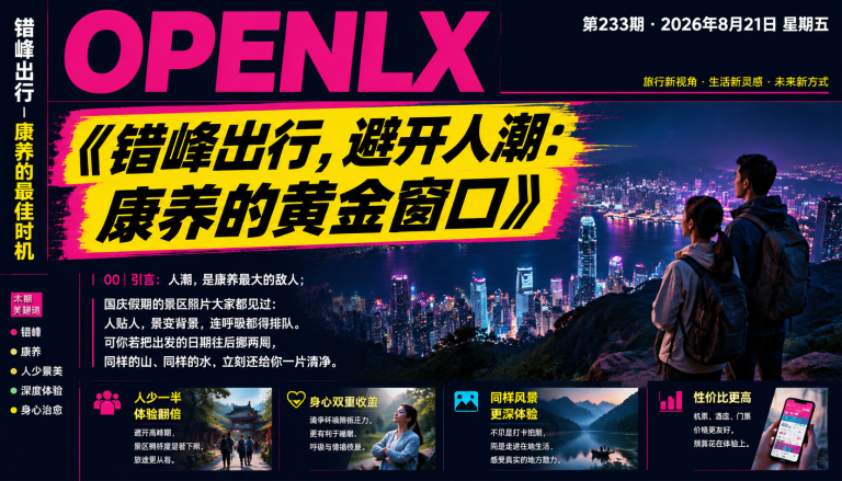 错峰出行，避开人潮：康养的黄金窗口｜错峰、避开人潮