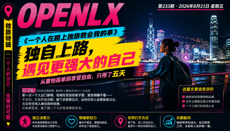一个人在路上独旅教会我的事｜独旅、独处