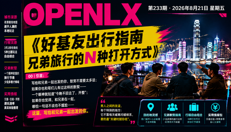 好基友出行指南兄弟旅行的N种打开方式｜兄弟旅行、好基友出行