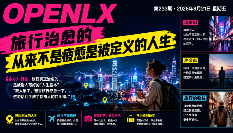 旅行治愈的从来不是疲惫是被定义的人生｜被定义的人生、旅行疗愈